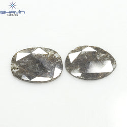 2.66 CT (2 Pcs) Slice Shape Natural Diamond  Brown  Color  I3 Clarity (12.00 MM)