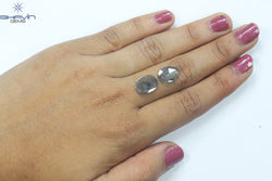 2.66 CT (2 Pcs) Slice Shape Natural Diamond  Brown  Color  I3 Clarity (12.00 MM)