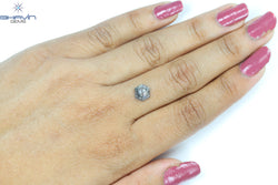 1.13 CT, Hexagon Shape Natural Loose Diamond, Black Gray (Salt And Pepper)Color, Clarity I3 (7.74 MM)