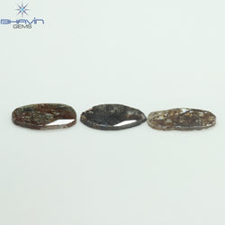 3.26 CT (3 Pcs) Mix Slice Shape Natural Diamond  Brown  Color  I3 Clarity (11.57 MM)