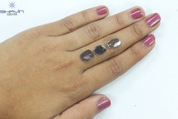 3.26 CT (3 Pcs) Mix Slice Shape Natural Diamond  Brown  Color  I3 Clarity (11.57 MM)