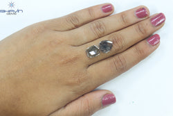 3.24 CT (2 Pcs) Slice Shape Natural Diamond  Brown  Color  I3 Clarity (12.23 MM)