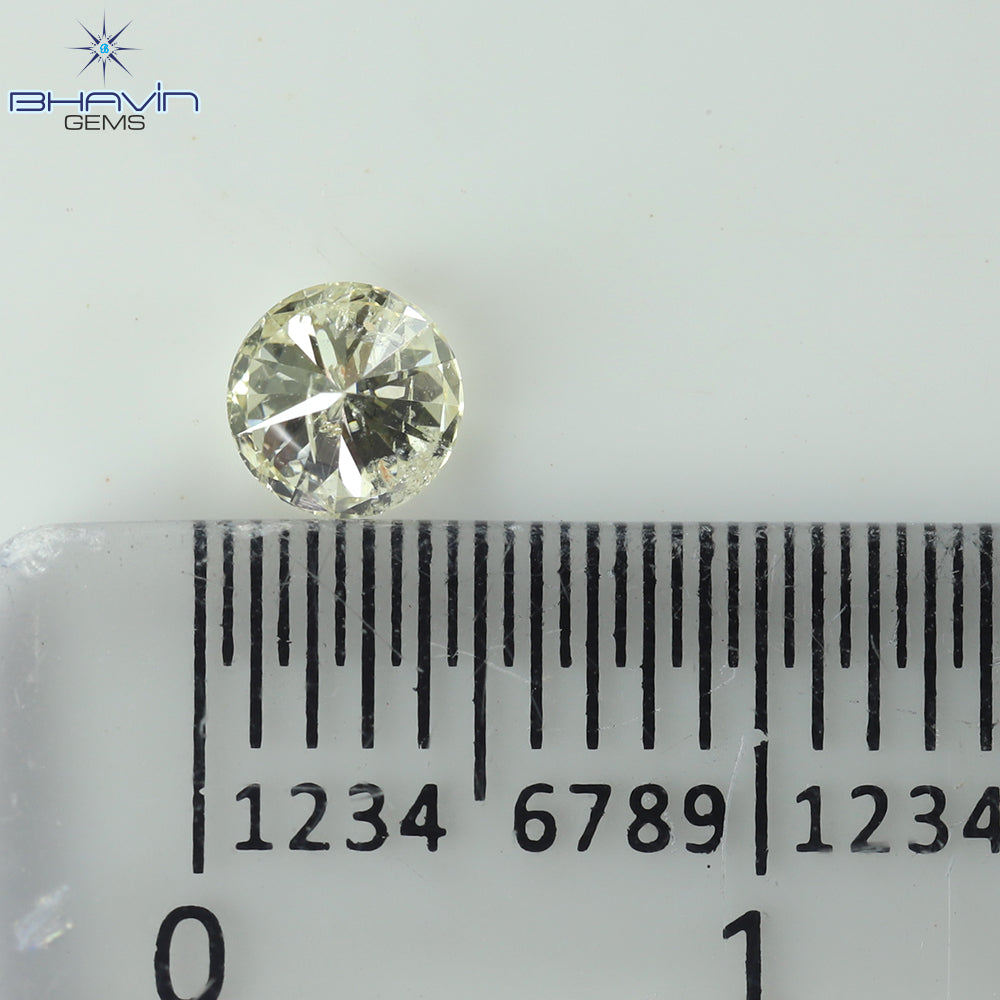 0.30 CT ラウンド ブリリアント カット ダイヤモンド、ホワイト (M) カラー、クラリティ I2