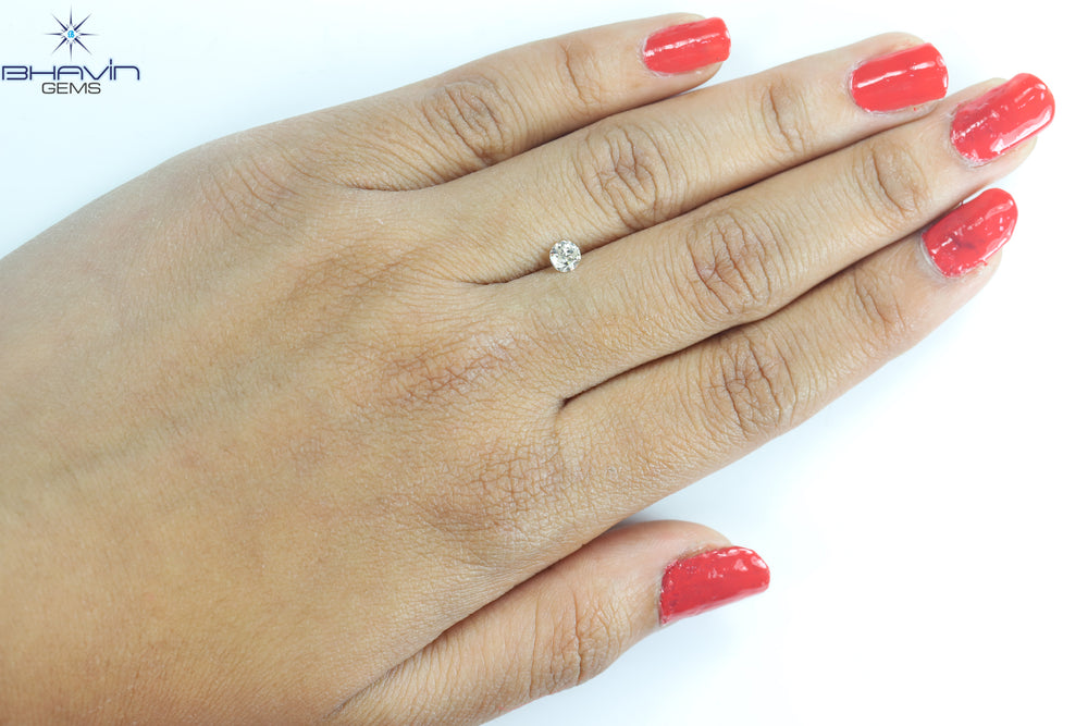 0.30 CT ラウンド ブリリアント カット ダイヤモンド、ホワイト (M) カラー、クラリティ I2