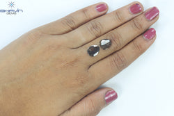 2.45 CT (2 Pcs) Pear Slice Shape Natural Diamond  Brown  Color I3 Clarity (11.16 MM)