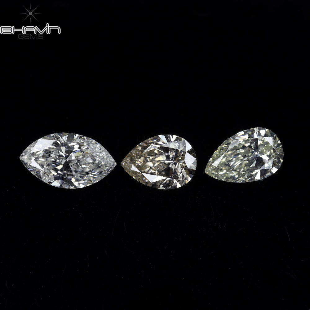 0.51 CT/3 Pcs CT Pear-Marquise Shape White Color SI Clarity (5.50 MM)