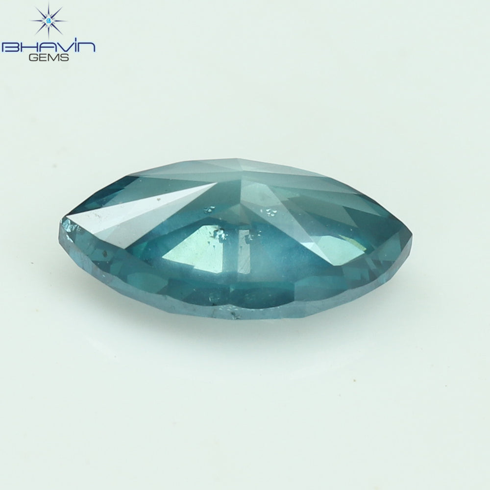 0.52 CT, Marquise Diamond, Green Color, Blue Color ,Clarity SI1