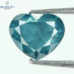 0.77 CT, Heart Diamond, Green Color, Blue Color, Clarity SI2