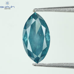 0.52 CT, Marquise Diamond, Green Color, Blue Color ,Clarity SI1