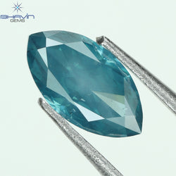 0.52 CT, Marquise Diamond, Green Color, Blue Color ,Clarity SI1