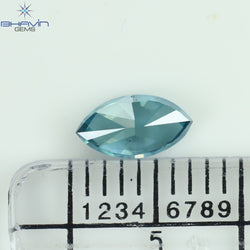 0.52 CT, Marquise Diamond, Green Color, Blue Color ,Clarity SI1