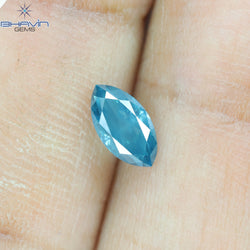 0.52 CT, Marquise Diamond, Green Color, Blue Color ,Clarity SI1