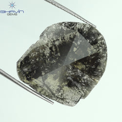 9.04 CT Slice Shape Natural Diamond Salt And Pepper Color I3 Clarity (22.86 MM)
