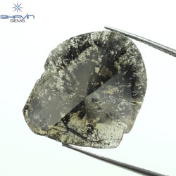 9.04 CT Slice Shape Natural Diamond Salt And Pepper Color I3 Clarity (22.86 MM)