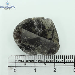9.04 CT Slice Shape Natural Diamond Salt And Pepper Color I3 Clarity (22.86 MM)