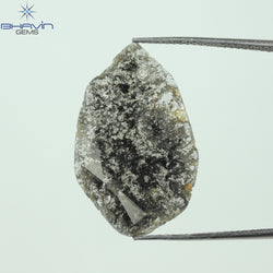 4.68 CT Slice Shape Natural Diamond Salt And Pepper Color I3 Clarity (25.52 MM)