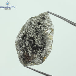 4.68 CT Slice Shape Natural Diamond Salt And Pepper Color I3 Clarity (25.52 MM)