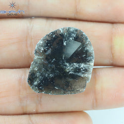 9.04 CT Slice Shape Natural Diamond Salt And Pepper Color I3 Clarity (22.86 MM)