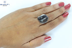 6.95 CT Slice Shape Natural Diamond Salt And Pepper Color I3 Clarity (21.77 MM)