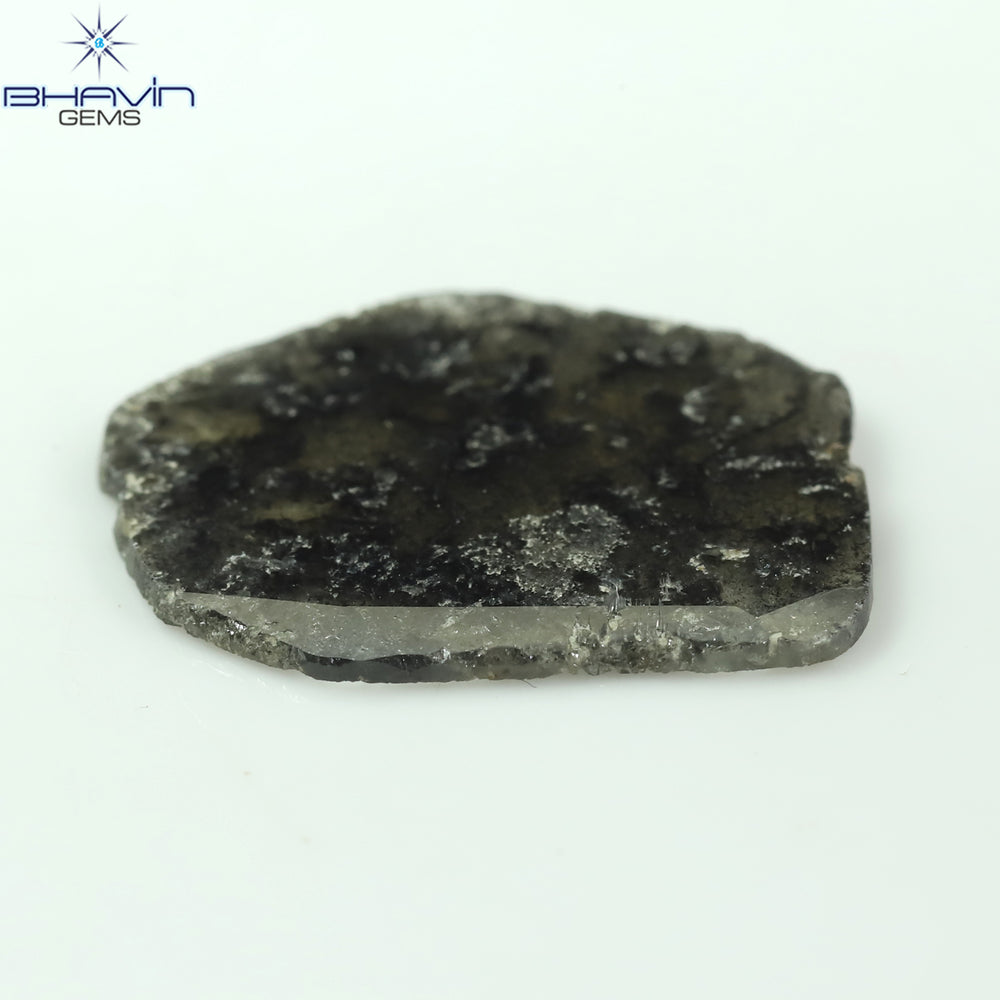 6.95 CT Slice Shape Natural Diamond Salt And Pepper Color I3 Clarity (21.77 MM)