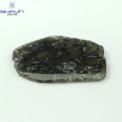 6.95 CT Slice Shape Natural Diamond Salt And Pepper Color I3 Clarity (21.77 MM)