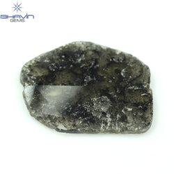 6.95 CT Slice Shape Natural Diamond Salt And Pepper Color I3 Clarity (21.77 MM)