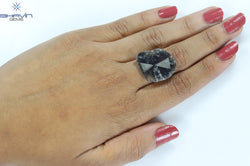 9.04 CT Slice Shape Natural Diamond Salt And Pepper Color I3 Clarity (22.86 MM)