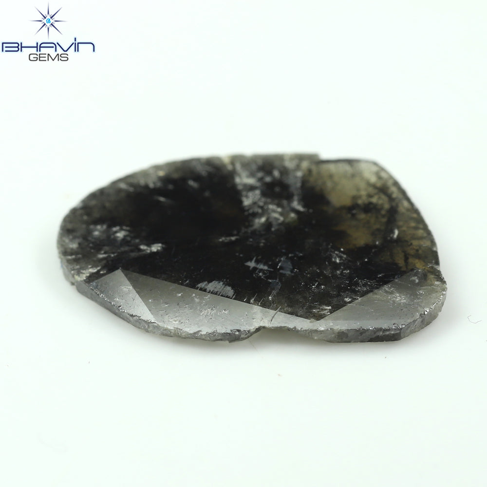 9.04 CT Slice Shape Natural Diamond Salt And Pepper Color I3 Clarity (22.86 MM)