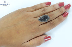 4.68 CT Slice Shape Natural Diamond Salt And Pepper Color I3 Clarity (25.52 MM)