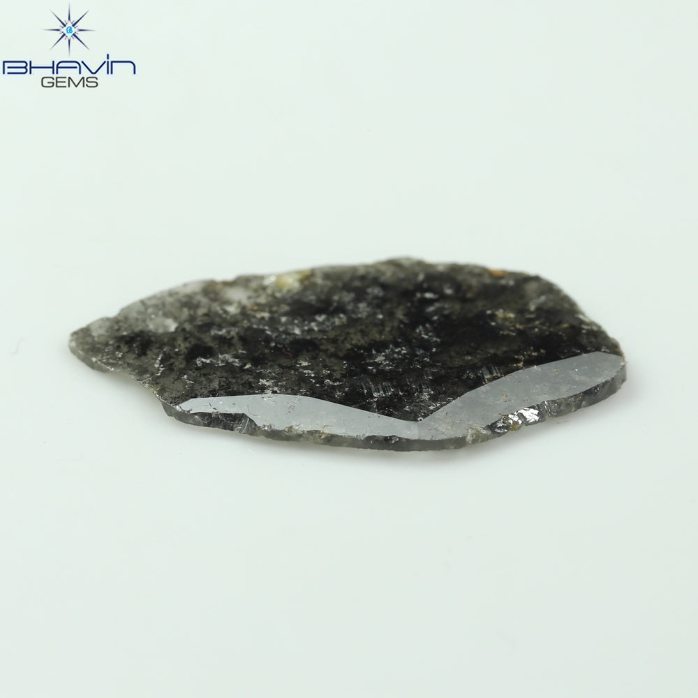 4.68 CT Slice Shape Natural Diamond Salt And Pepper Color I3 Clarity (25.52 MM)