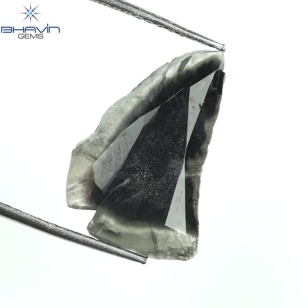 2.16 CT Slice Shape Natural Diamond Salt And Pepper Color I3 Clarity (17.12 MM)