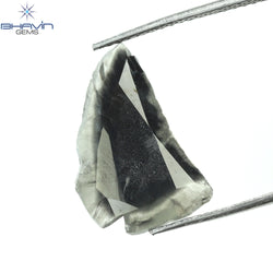 2.16 CT Slice Shape Natural Diamond Salt And Pepper Color I3 Clarity (17.12 MM)