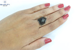 5.43 CT Slice Shape Natural Diamond Greyish Green Color I3 Clarity (18.60 MM)