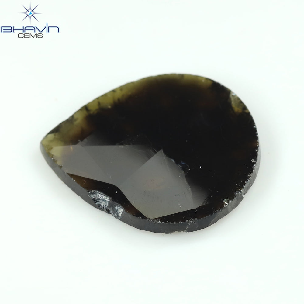 6.49 CT Pear Slice Shape Natural Diamond Brown Color I3 Clarity (19.54 MM)