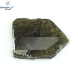 5.36 CT Slice Shape Natural Diamond Greyish Green Color I3 Clarity (18.67 MM)