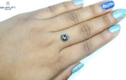 2.58 CT, Hexagon Diamond, Salt And Pepper Diamond, Clarity I3