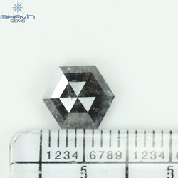 2.58 CT, Hexagon Diamond, Salt And Pepper Diamond, Clarity I3