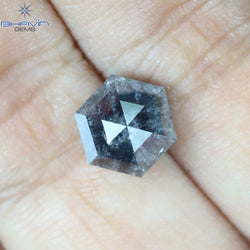 2.58 CT, Hexagon Diamond, Salt And Pepper Diamond, Clarity I3