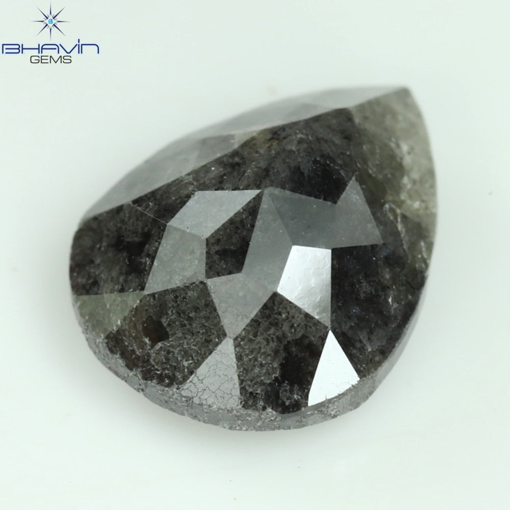 1.48 CT Pear Shape Natural Loose Diamond Salt and Pepper Color Clarity I3,( 8.30 MM)