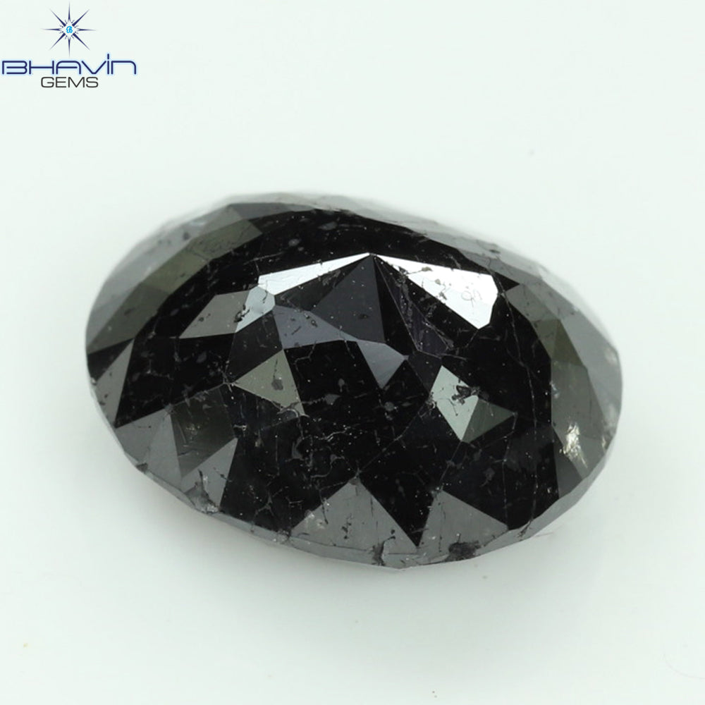 3.19 CT, Oval Shape Natural Loose Diamond Tited Black Color, Clarity I3 (9.32 MM)