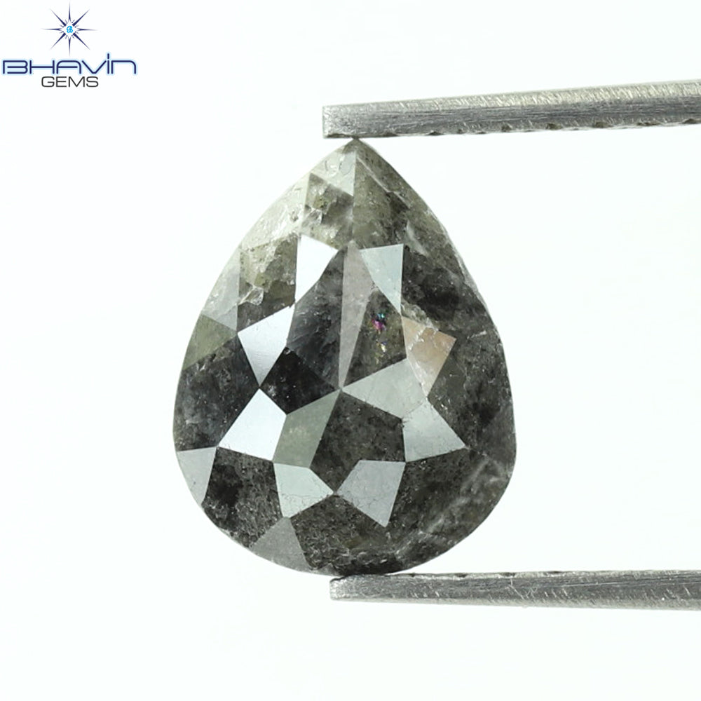1.48 CT Pear Shape Natural Loose Diamond Salt and Pepper Color Clarity I3,( 8.30 MM)