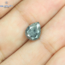 1.48 CT Pear Shape Natural Loose Diamond Salt and Pepper Color Clarity I3,( 8.30 MM)