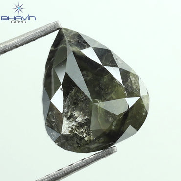 2.40 CT, Pear Shape Natural Loose Diamond Salt and Pepper Color ,Clarity I3