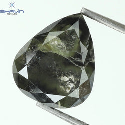 2.40 CT, Pear Shape Natural Loose Diamond Salt and Pepper Color ,Clarity I3