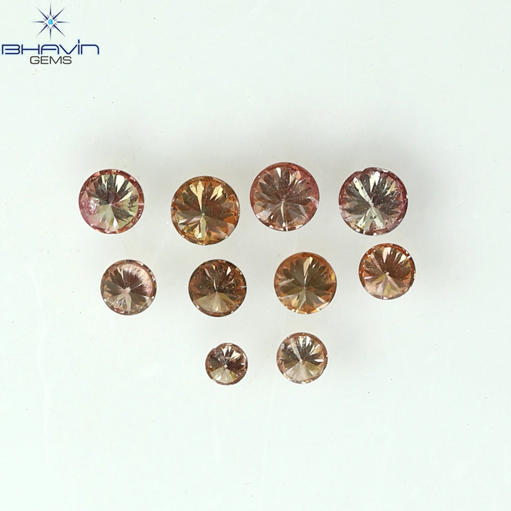 0.18 CT/10 Pcs Round Shape Natural Loose Diamond Pink Color SI Clarity (1.90 MM)