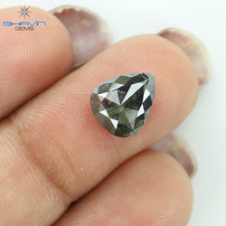 2.40 CT, Pear Shape Natural Loose Diamond Salt and Pepper Color ,Clarity I3