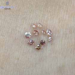 0.18 CT/10 Pcs Round Shape Natural Loose Diamond Pink Color SI Clarity (1.90 MM)