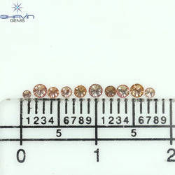 0.18 CT/10 Pcs Round Shape Natural Loose Diamond Pink Color SI Clarity (1.90 MM)
