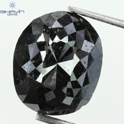 3.19 CT, Oval Shape Natural Loose Diamond Tited Black Color, Clarity I3 (9.32 MM)