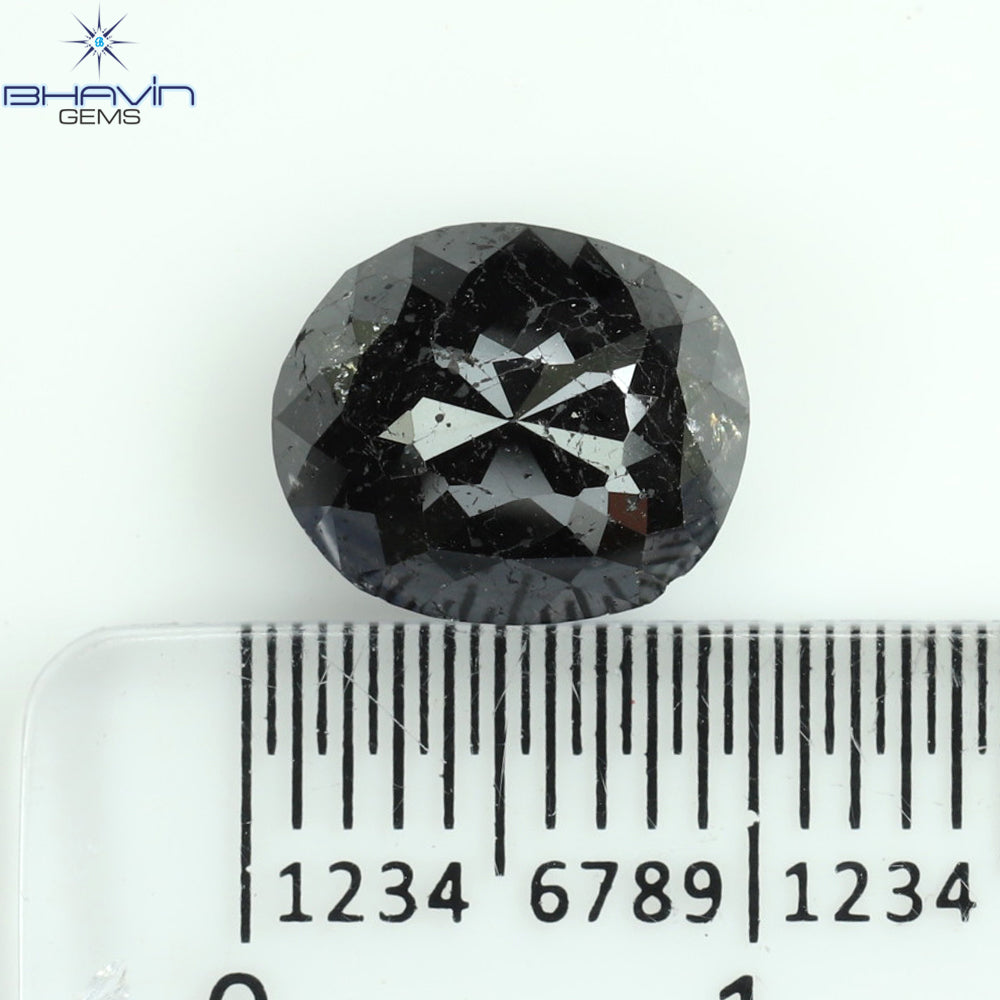 3.19 CT, Oval Shape Natural Loose Diamond Tited Black Color, Clarity I3 (9.32 MM)